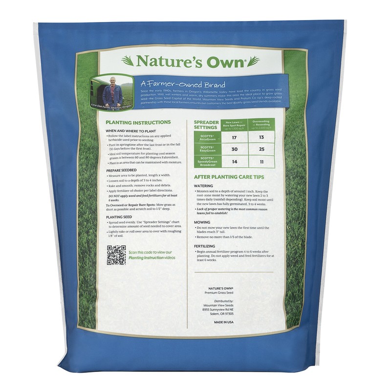 Mountain View Seeds Natures Own Shady Mix Grass Seed, 8-pounds
