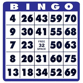 Low Vision Bingo Cards -10 Cards
