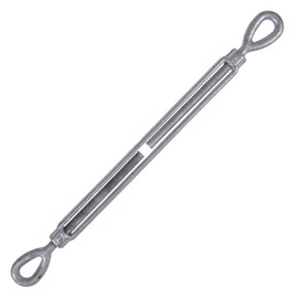 US Cargo Control Eye and Eye Turnbuckle, 1/2" x 12", 2,200 LBS Working Load Limit, UNC Thread Hot-Dipped Galvanized Turnbuckle Heavy Duty for Wire Rope, in-Line Pulls & Tension Applications
