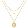 KELORIS PATH Gold Layered Initial Cross Necklace, 14K Gold Plated