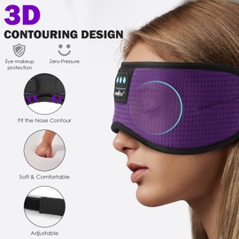 MUSICOZY Sleep Headphones, Bluetooth Sleep Mask Headband Headphones Sleeping Eye Mask, Wireless Music Earbuds Earphones with HD Headphones Ultra-Thin Stereo Speakers for Side Sleepers Men Women