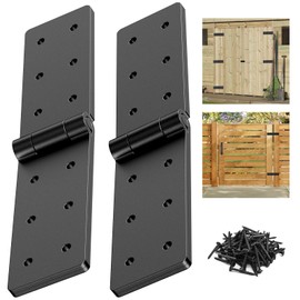 YIDAHOOG Heavy Duty 270° Folding Butt Hinges with Screws - Adjustable for Bifold Doors, Cabinet, Barn, Fence Gate, Wood Box, Interior Door (2, Black)