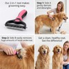 Pet Pro Grooming Tool, 2-in-1 Deshedding Dog Brush with 9/21