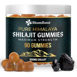 BloomBoost Shilajit Gummies - Sugar-Free Himalayan Organic Supplement | 600mg Shilajit, 90 Gummies for Energy & Wellness