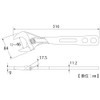 TOP HY-42G Eco Wide Adjustable Wrench, With Vinyl Grip, Opening