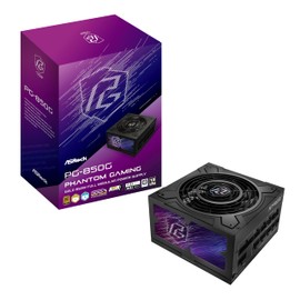 ASRock PG-850G Phantom Gaming 850W Power Supply Individual Braided Pattern 10 Years Warranty Fully Modular Japanese Capacitor 80 Plus Gold Cybenetics Platinum ATX3.1 PCIe5.1 12V-2x6 Cable