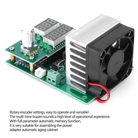 Módulo de prueba de envejecimiento de carga electrónico de 60 W 9,99 A 30 V, probador de capacidad de batería de corriente constante de modo único, control inteligente del ventilador, protección