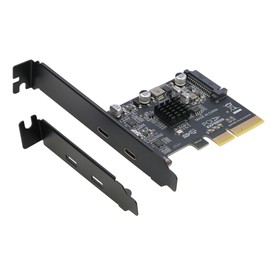 RIITOP PCIe USB C Card, PCIe 3.0 x4 to 2X USB 3.2 (Gen 2) Type-C Adapter [10Gbps]