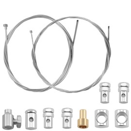 2 Pieces 2 Metre Bowden Cable Universal Repair Kit with 9 Nipples Gear Cable Throttle Cable Clutch Cable Emergency Repair Kit for Motorcycles Moped Bicycles Scooter Offroad MX Diameter 1.5 mm and