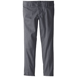 French Toast Girls' Big Stretch Twill Skinny Leg Pant with Pockets, School Uniforms for Kids and Teens, Heather Gray, 20
