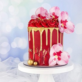 DEKORA Conf. 10 Orchidee in Cialda Decorazioni Commestibili per Torte, Rosa