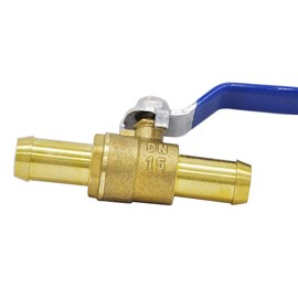 YOUHO 5/8 Hose Barb Straight Through Forged Brass Micro-Cut Ball Valve, heater hose shut off valve 5/8" x 5/8" Hose Barb, 180 Degree Operating Handle, Water, Oil, Gas, Fuel line Fittings 2PCS