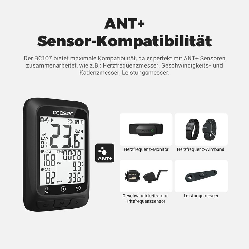 COOSPO BC107 Bicycle Computer GPS Wireless Bicycle Speedometer Odometer Bluetooth