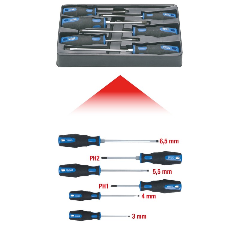 ERGOTORQUEplus screwdriver set, slot+PZ, 6 pcs
