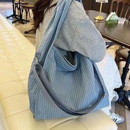 HL] Shoulder bag cross bag bag blue big casual college student Blue