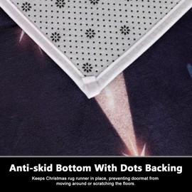 Christmas Runner Rug Non Slip 24"x71" | Merry Christmas Flannel Hallway Runner Rugs for Home Decor, Soft Xmas Runner Carpet for Living Room, Xmas Welcome Rugs Runner for Entrance