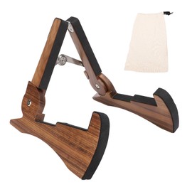Foldable Wooden Guitar Stand, Suitable for Acoustic, Electric, and Bass Guitars, Floor Standing String Instrument Supplies