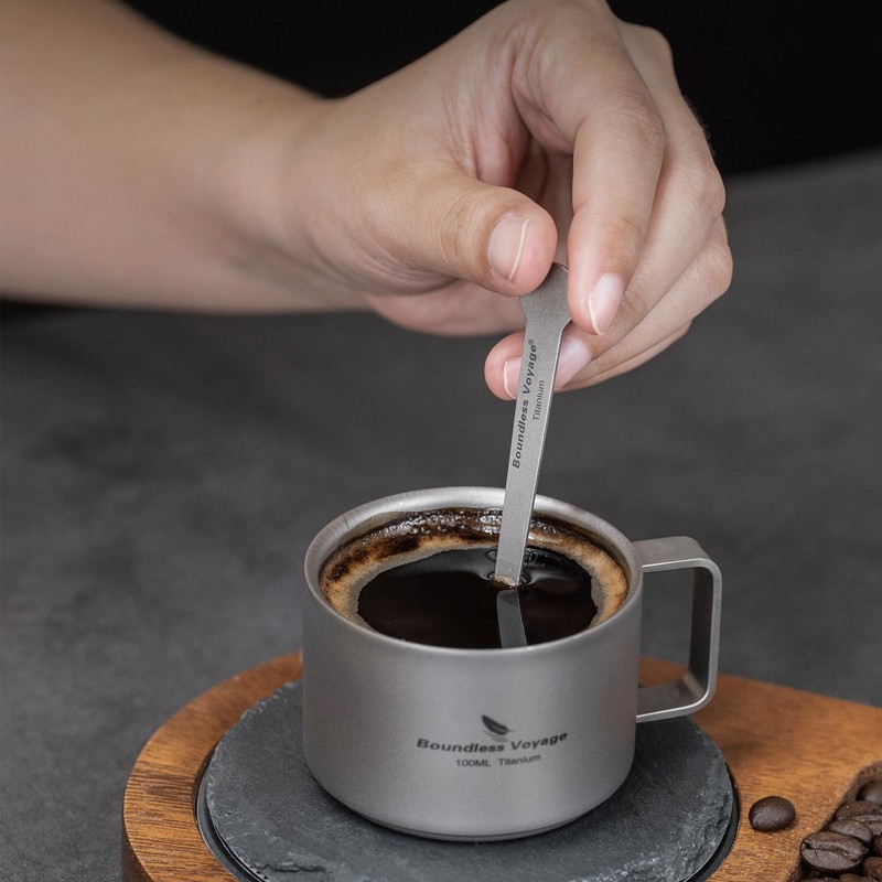 Boundless Voyage Espresso Spoon, Titanium Coffee Spoon, Pack of 5,
