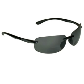 proSPORT Polarized Bifocal Sunglass Reader Smoke +1.50 Men and Women. Durable and LightWeight Rimless Sporty Style