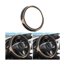 LoyaForba Car Steering Wheel Cover, Universal 14.5-15 Inch, Soft Anti-Slip Neoprene Protector for Steering Wheel, Breathable Odorless and Elastic Stretch, Car Accessory for SUV, Van, Truck (Beige)