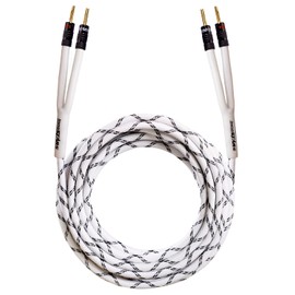 InnoStars 12 AWG Speaker Cable Wire with Banana Plugs (1 Pack, 35 Feet - 10.7 Meter) 12 Gauge Banana Wire for Bi-Wire Bi-Amp HiFi Surround Sound - 99.99% OFC Copper, Gold Plated Tips - White, 35 Ft