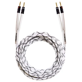 InnoStars 12 AWG Speaker Cable Wire with Banana Plugs (1 Pack, 35 Feet - 10.7 Meter) 12 Gauge Banana Wire for Bi-Wire Bi-Amp HiFi Surround Sound - 99.99% OFC Copper, Gold Plated Tips - White, 35 Ft
