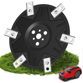 Robotic Lawnmower Blade Plate + 6 Replacement Blade Blade Disc, M500 M700 WR167E WR141E Vision M600, Premium Mower Disc Made of Fibreglass Reinforced Plastic, Worx Landroid Accessories, Robotic