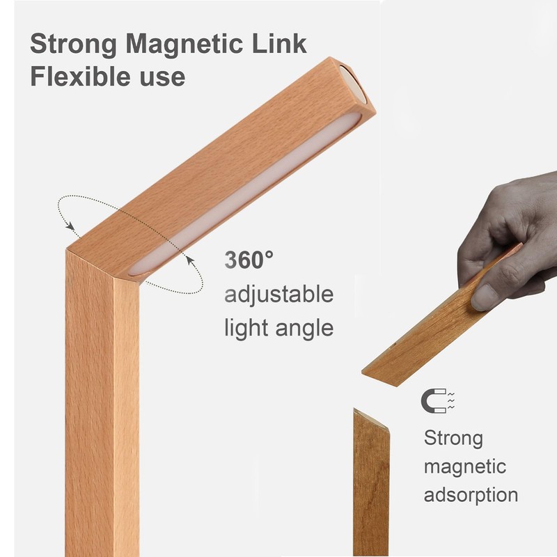 HBGFHG Wooden Desk Light ，Dimmable Desk Lamp for Home Office