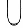 s.Oliver Stainless Steel Leather Necklace for Men, Two-Tone, Comes in