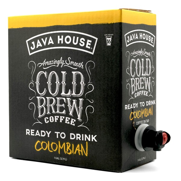 Java House Cold Brew Coffee On Tap, (128 Fluid Ounce Box) Not a Concentrate, No Sugar, Ready to Drink Liquid (Colombian Roast)