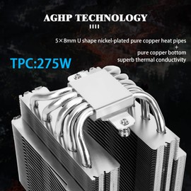Thermalright FC140 CPU Air Cooler, 5 Heat Pipes, TL-C12 PRO-G and TL-D14X PWM Fan, Aluminium Heatsink Cover, AGHP Technology, for AMD AM4/AM5/Intel LGA 1150/1151/1155/1156/1200/2011/2066/1700