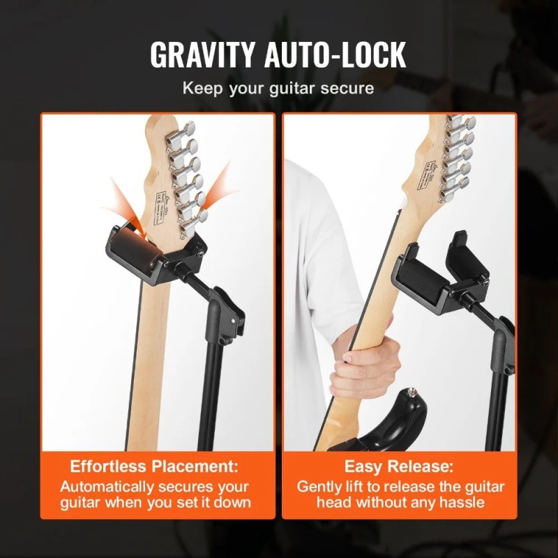 Tripod Guitar Stand,33 lbs Load Capacity, Floor-Standing Foldable Guitar Stand