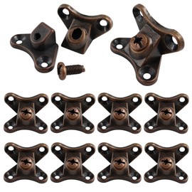 AUXBC 10PCS Detachable Corner Brace, Removable Zinc Alloy Corner Brace, Butterfly Corner Brace, Right Angle Shelf Support L Bracket 90 Degree Corner Fastener, Red Bronze