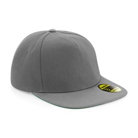 Beechfield Unisex 5-Panel Cap Grey Snapback Cap Hat, Grey/Grey