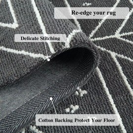 FUNORNAM 2Inch 10Yard Cotton Tufting Carpet Rug Binding Edge Bias Binding Webbing Ribbon for DIY Craft Sewing (Grey)