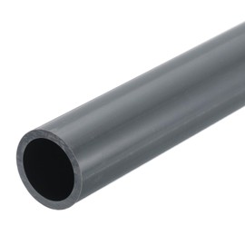 MECCANIXITY 1 Inch PVC Rigid Tube Round Pipe 20.6mm ID 26mm OD 8" Length Light Grey High Impact for Water Pipe, Crafts