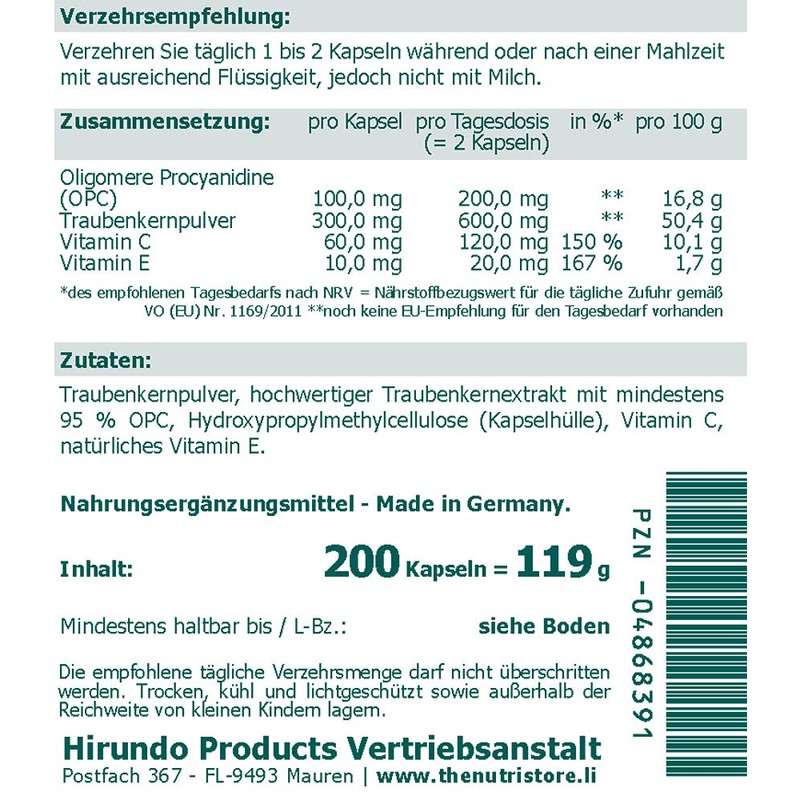 OPC 100 mg Vegan Capsules Pack of 200