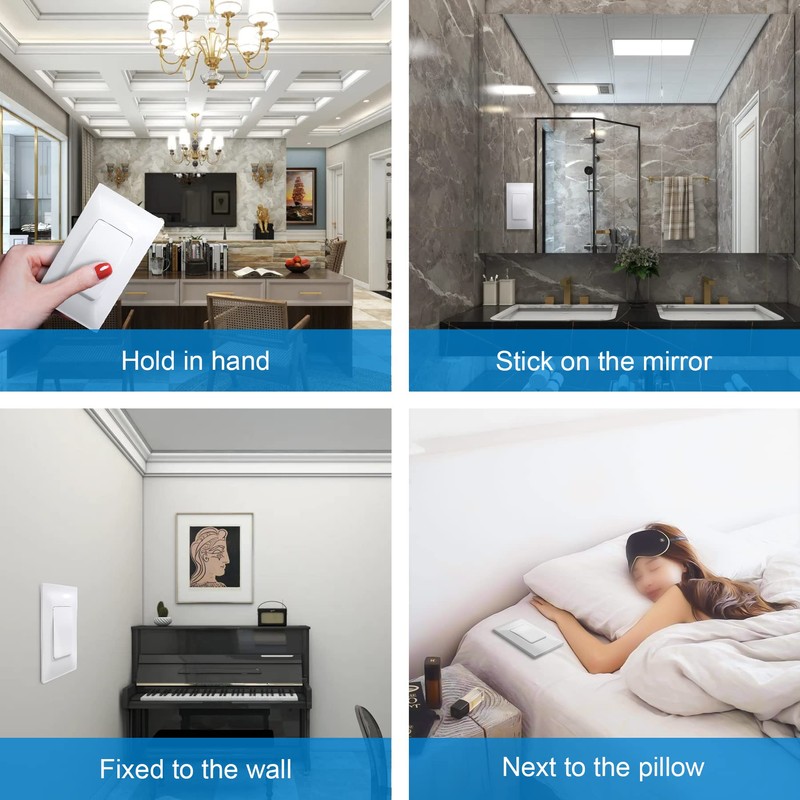 Milfra Self-Powered(No Battery Required) Wireless Light Switch and Receiver Kit,