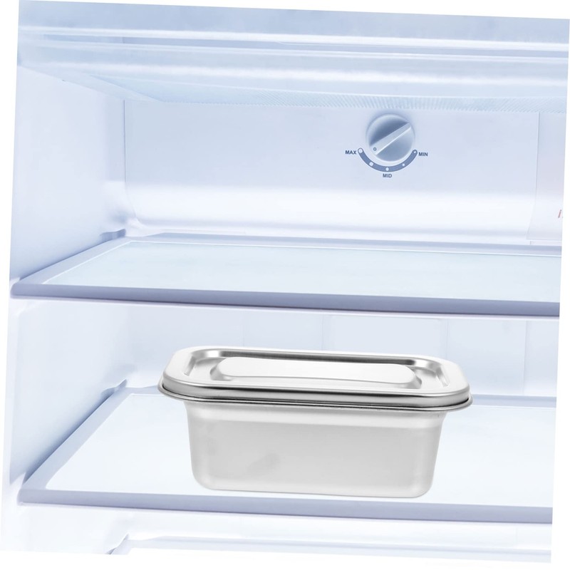 HOMSFOU Ice Cream Box, Stainless Steel Food Storage Container, 1.38L,
