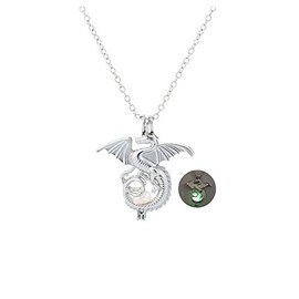 ZMJK Luminous Dragon Pendant Necklace Jewelry Fluorescent Flying Dragon Necklace for Woman (Green)
