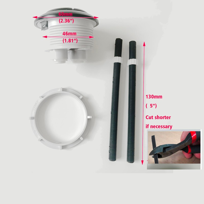 Matte Black Toilet Push Button Round 48mm Thread Dual Flush