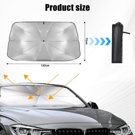 Car Sun Protection, Sun Protection Car Windscreen Foldable, UV Protection and Insulation Parasol Car, Windscreen Sun Protection, Sun Protection Car Windscreen Interior for Most Cars