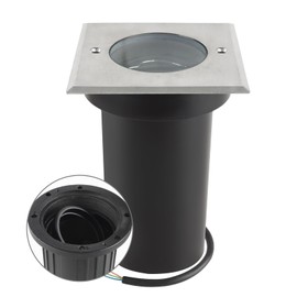 URing Floor Light, Recessed Floor Spotlight, Garden Outdoor Light, IP67 - GU10 Floor Spotlight, Outdoor Swivelling, Waterproof Floor Spotlight, Stainless Steel for Yard, Patio, Trees, Lawn, Path,