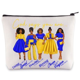 WZMPA Sigma Gamma Rho Bolsa de maquillaje para cosméticos, regalo de hermandad griega Dios dice que eres hermandad, bolsa con cierre, 1922 SGR Parafernalia, Dios dice Sgr, Bolsa de cosméticos