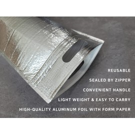 Insulated Lunch Bag with Zip Lock & Handle, Reusable Cool & Thermal Bags, Cooler Pouch, Hot & Cold, Ideal for Sandwich, Snack, Drink, Grocery, Camping (Medium_5 bags 9.8 x 11.0 inches + 5 Ice packs)