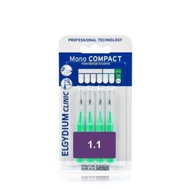 Elgydium- Pierre Fabre ELGYDIUM CLINIC MONO COMPACT INTERDENTAL BRUSHES GREEN 1.1, 4PIECES
