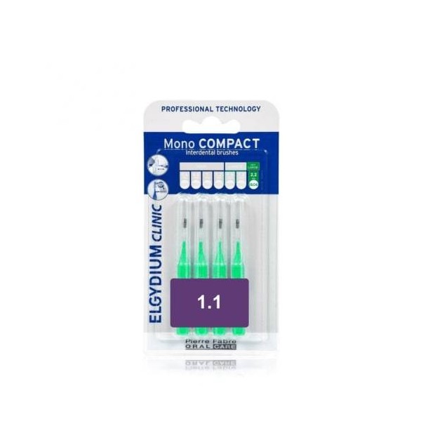 Elgydium- Pierre Fabre ELGYDIUM CLINIC MONO COMPACT INTERDENTAL BRUSHES GREEN