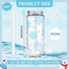Whaline 20Pcs Winter Blue Snowflake Plastic Cups with Lids and