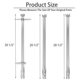 Plowo 67558 Burner Tubes Replacement for Weber Summit 660 670 Gas Grill Models, Grill Burner for Weber Summit Grill Parts, 8 Pack