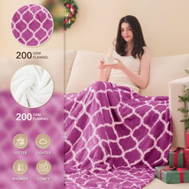 Homemate Heated Blanket Electric Throw - 50“x60“ Heating Blanket with 10 Fast Heat Levels 8 Hours Auto Off Soft Cozy Flannel Over-Heated Protection ETL Certification Keep Warming in Home